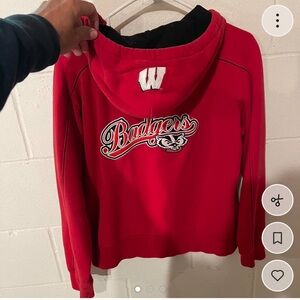 Gear For Sports Red and White Badgers Hoodie